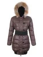 femmes doudoune moncler ski blouson grosse ceinture brun